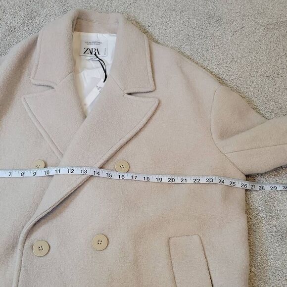 Zara Limited Edition Boucle Oversized Coat 100% Wool Size M - Picture 5 of 8